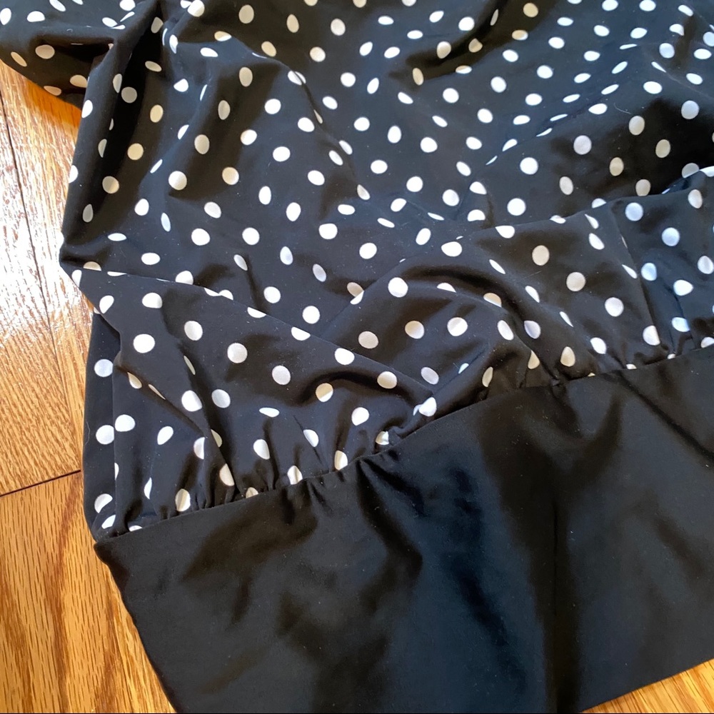 Polka Dot Blouson Strapless Swim Top - Picture 4 of 7
